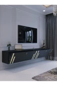 Myniture Home & Living Duvara Monte Tv Sehpası Antrasit Gold G6300-4 - 2