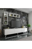 MobilyaFırsat Ideal Tv Ünitesi Duvar Rafı Q7004-1 Beyaz thumbnail 2