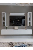 Myniture Home & Living Festival Tv Sehpası Q6400-1 Beyaz Parlak Minifiks Bağlantı Duvara Monte Tv Ünitesi - 2