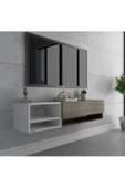 Myniture Home & Living Duvara Monte Tv Sehpası Ceviz Beyaz S6105-2 thumbnail 1