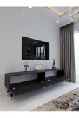 Myniture Home & Living Festival Tv Ünitesi G3011-4 Antrasit Gold detaylı Minifiks Bağlantı Tv Sehpası thumbnail 3