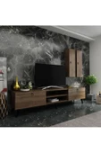 MobilyaFırsat Ideal Tv Ünitesi Duvar Raf Ve Dolaplı Q7818-2 Ceviz thumbnail 1