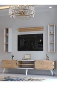 Myniture Home & Living Festival Tv Ünitesi S3009-6-1 BEYAZ ATLANTİK SİLVER COLOR Tv Sehpası ve Duvar Rafı thumbnail 3