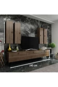 MobilyaFırsat Ideal Tv Ünitesi Duvar Raf Ve Duvar Dolaplı Q7020-2 Ceviz - 2