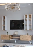 Myniture Home & Living Festival Tv Ünitesi S3006-6-1 BEYAZ ATLANTİK SİLVER COLOR Tv Sehpası ve Duvar Rafı - 3