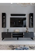 Myniture Home & Living Festival Tv Ünitesi S3009-4 Antrasit - Silver Detaylı Minifiks Bağlantı Tv Sehpası Ve Duvar Rafı - 2