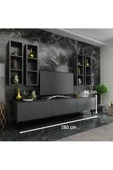 MobilyaFırsat Ideal Tv Ünitesi Duvar Rafı Q7002-4 Antrasit - 2