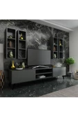 MobilyaFırsat Ideal Tv Ünitesi Duvar Rafı Q7001-4 Antrasit thumbnail 1