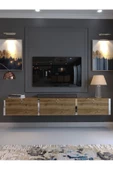 Myniture Home & Living Festival Duvara Monte Tv Sehpası Ceviz S10017-2 Silver thumbnail 2