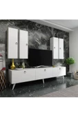 MobilyaFırsat Ideal Tv Ünitesi Duvar Raf Ve Dolaplı Q7820-1 Beyaz - 1
