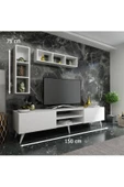 MobilyaFırsat Ideal Tv Ünitesi Duvar Raflı Q7805-1 Beyaz - 2