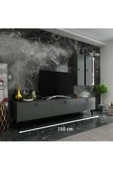 MobilyaFırsat Ideal Tv Ünitesi Duvar Raf Ve Dolaplı Q7819-4 Antrasit thumbnail 2