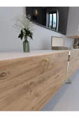 Myniture Home & Living Festival Tv Ünitesi G3007-6-1 BEYAZ ATLANTİK SİLVER COLOR Tv Sehpası ve Duvar Rafı - 4