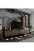 MobilyaFırsat Ideal Tv Ünitesi Duvar Raf Ve Duvar Dolaplı Q7019-2 Ceviz thumbnail 2