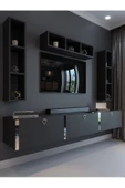 Myniture Home & Living Festival Tv Ünitesi S13007-4 Antrasit Silver Duvara Monte tv sehpası thumbnail 1