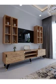 Myniture Home & Living Tv Ünitesi G3001-6 ATLANTİK GOLD COLOR Tv Sehpası ve Duvar Rafı - 1
