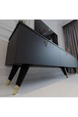 Myniture Home & Living Modern Tv Sehpası Gold Üçgen Kulp Kepli G9107-4 Antrasit 35 Cm Derinlik thumbnail 4