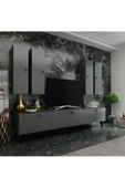 MobilyaFırsat Ideal Tv Ünitesi Duvar Raf Ve Dolaplı Q7820-4 Antrasit - 1