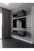 Myniture Home & Living Duvara Monte Tv Sehpası Antrasit S6113-4 thumbnail 2