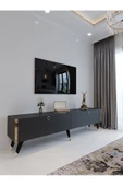 Myniture Home & Living Festival Tv Ünitesi G3011-4 Antrasit Gold detaylı Minifiks Bağlantı Tv Sehpası thumbnail 1