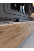 Myniture Home & Living Festival Tv Sehpası G3817-6-1 Gold Beyaz Atlantik Çam - 4