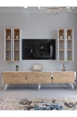 Myniture Home & Living Festival Tv Ünitesi S3002-6-1 BEYAZ ATLANTİK SİLVER COLOR Tv Sehpası ve Duvar Rafı thumbnail 2