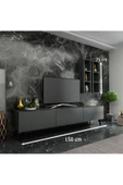 MobilyaFırsat Ideal Tv Ünitesi Duvar Raflı Q7803-4 Antrasit thumbnail 2