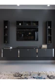 Myniture Home & Living Festival Tv Ünitesi S13007-4 Antrasit Silver Duvara Monte tv sehpası thumbnail 2