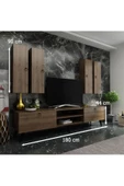 MobilyaFırsat Ideal Tv Ünitesi Duvar Raf Ve Duvar Dolaplı Q7021-2 Ceviz thumbnail 2