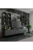 MobilyaFırsat Ideal Tv Ünitesi Duvar Rafı Q7002-4 Antrasit - 1