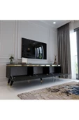 Myniture Home & Living Modern Tv Sehpası Gold Üçgen Kulp Kepli G9107-4 Antrasit 35 Cm Derinlik thumbnail 3