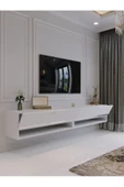 Myniture Home & Living Duvara Monte Tv Sehpası Beyaz Gümüş S6301-1 - 2