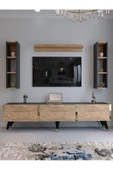 Myniture Home & Living Festival Tv Ünitesi G3008-4-6 ANT. A. ÇAM - COLOR Gold Tv Sehpası ve Duvar Rafı thumbnail 2