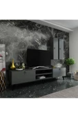 MobilyaFırsat Ideal Tv Ünitesi Duvar Raf Ve Dolaplı Q7818-4 Antrasit thumbnail 1
