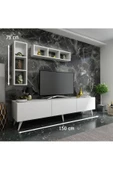 MobilyaFırsat Ideal Tv Ünitesi Duvar Raflı Q7804-1 Beyaz - 2