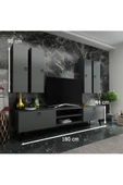 MobilyaFırsat Ideal Tv Ünitesi Duvar Raf Ve Duvar Dolaplı Q7021-4 Antrasit thumbnail 2