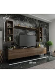 MobilyaFırsat Ideal Tv Ünitesi Duvar Raflı Q7808-2 Ceviz - 2