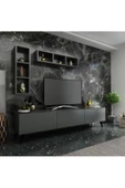 MobilyaFırsat Ideal Tv Ünitesi Duvar Rafı Q7004-4 Antrasit thumbnail 1