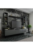 MobilyaFırsat Ideal Tv Ünitesi Duvar Raflı Q7808-4 Antrasit thumbnail 1