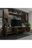 MobilyaFırsat Ideal Tv Ünitesi Duvar Raf Ve Duvar Dolaplı Q7023-2 Ceviz - 2