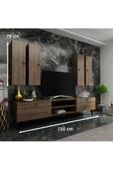 MobilyaFırsat Ideal Tv Ünitesi Duvar Raf Ve Dolaplı Q7821-2 Ceviz thumbnail 2