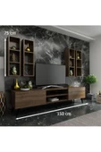 MobilyaFırsat Ideal Tv Ünitesi Duvar Raflı Q7801-2 Ceviz thumbnail 2