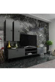 MobilyaFırsat Ideal Tv Ünitesi Duvar Raf Ve Duvar Dolaplı Q7022-4 Antrasit thumbnail 1