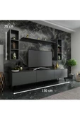 MobilyaFırsat Ideal Tv Ünitesi Duvar Raflı Q7808-4 Antrasit thumbnail 2