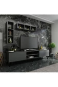 MobilyaFırsat Ideal Tv Ünitesi Duvar Raflı Q7805-4 Antrasit - 1