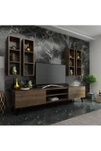MobilyaFırsat Ideal Tv Ünitesi Duvar Raflı Q7801-2 Ceviz thumbnail 1