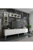 MobilyaFırsat Ideal Tv Ünitesi Duvar Raflı Q7804-1 Beyaz - 1