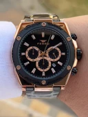 Ferro Çelik Kordon İç Fonksiyonlar Aktif Takvimli 30 Mt Su Geçirmez Erkek Kol Saat EFM31397-R thumbnail 3