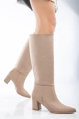 FADİYA Nude Süet Sivri Burunlu Çekme Çizme thumbnail 2