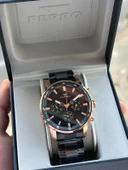 Ferro Çelik Kordon İç Fonksiyonlar Aktif Takvimli 30 Mt Su Geçirmez Erkek Kol Saat EFM11171-R thumbnail 1